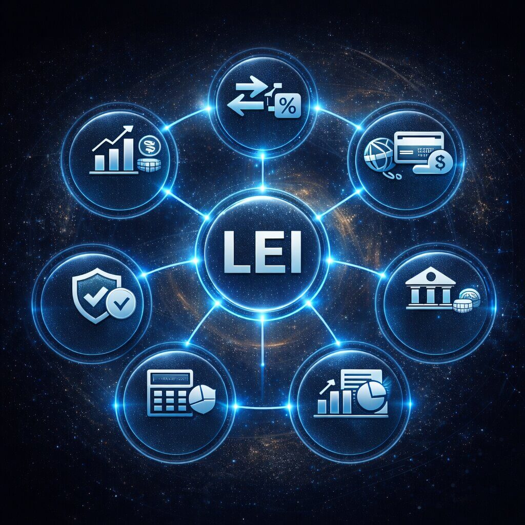 Pasauliniai LEI kodo naudojimo atvejai finansų rinkose, mokėjimuose, ataskaitų teikime ir tarptautinėje verslo veikloje